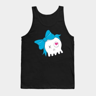 Cute Skull with Blue Bow Tank Top